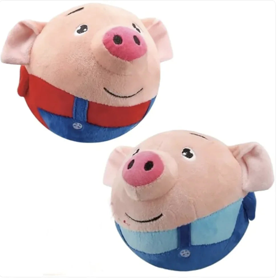Jump & Play Squeaky Plush Dog Toy