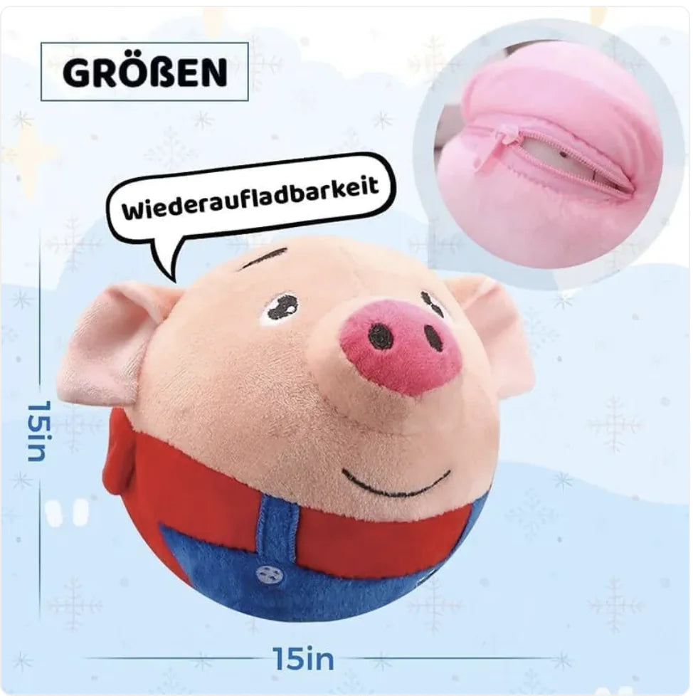 Jump & Play Squeaky Plush Dog Toy