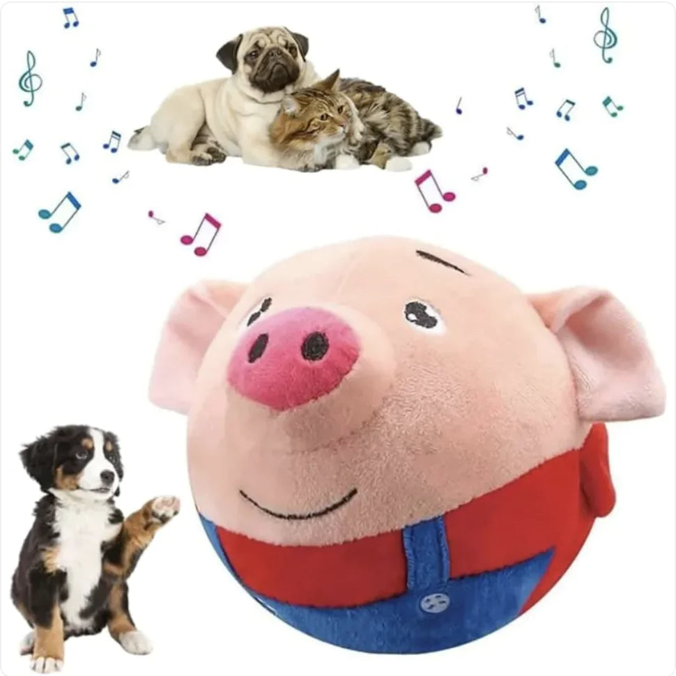 Jump & Play Squeaky Plush Dog Toy