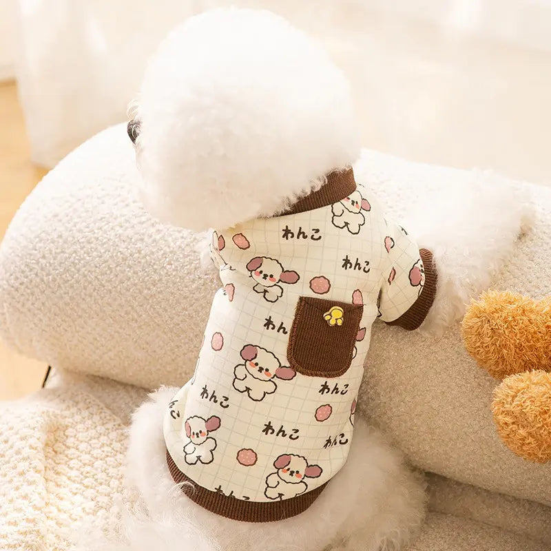 Cloud Ribbed Small Dog Casual Clothing