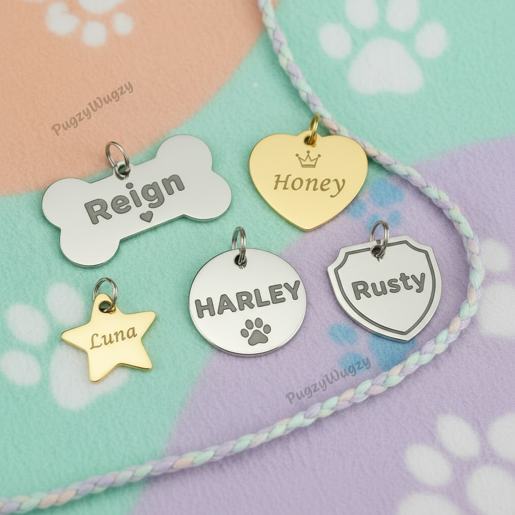 Custom Dog ID Tags - Reign, Honey, Harley, Luna & Rusty