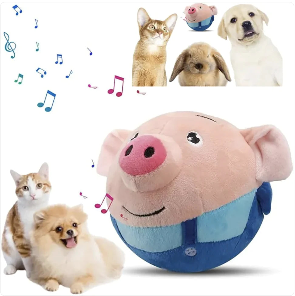 Jump & Play Squeaky Plush Dog Toy