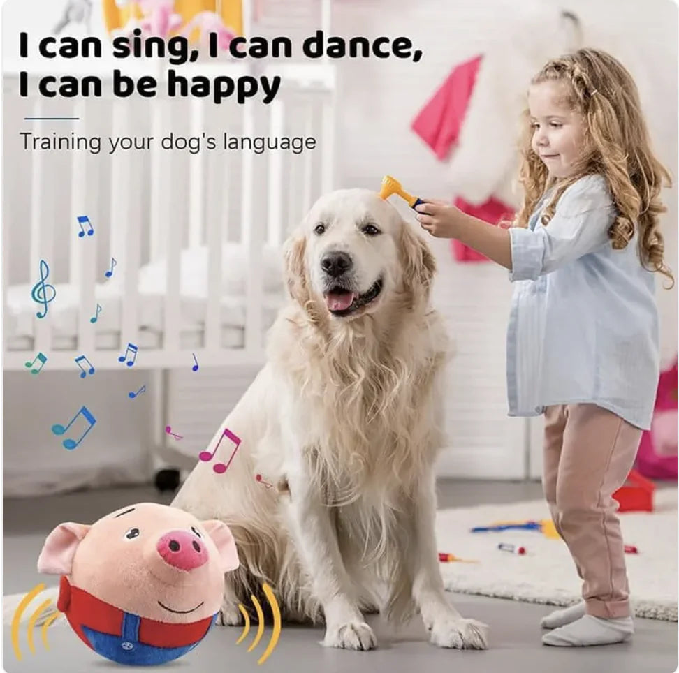Jump & Play Squeaky Plush Dog Toy