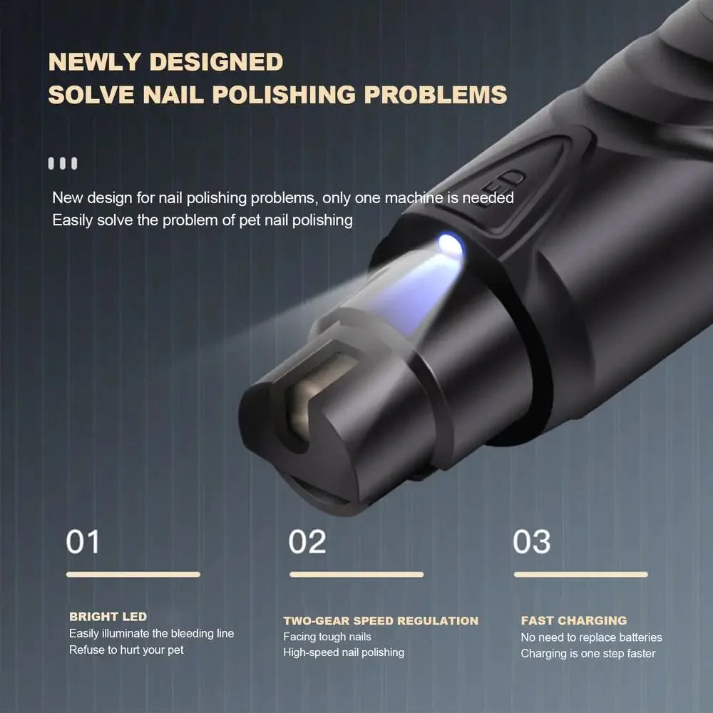 Rechargeable Lighted Dog Nail Grinder